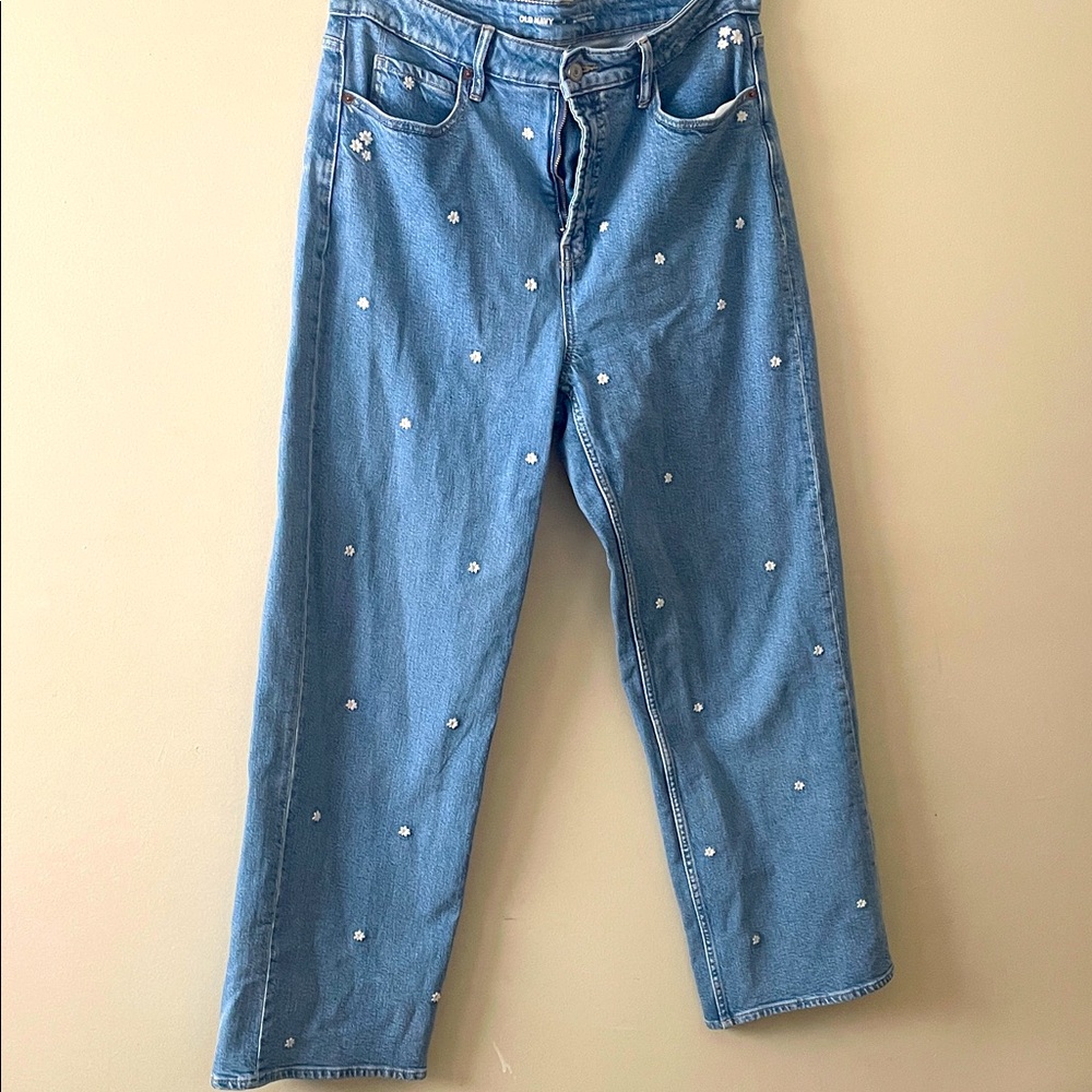 Embroidered Daisy jeans